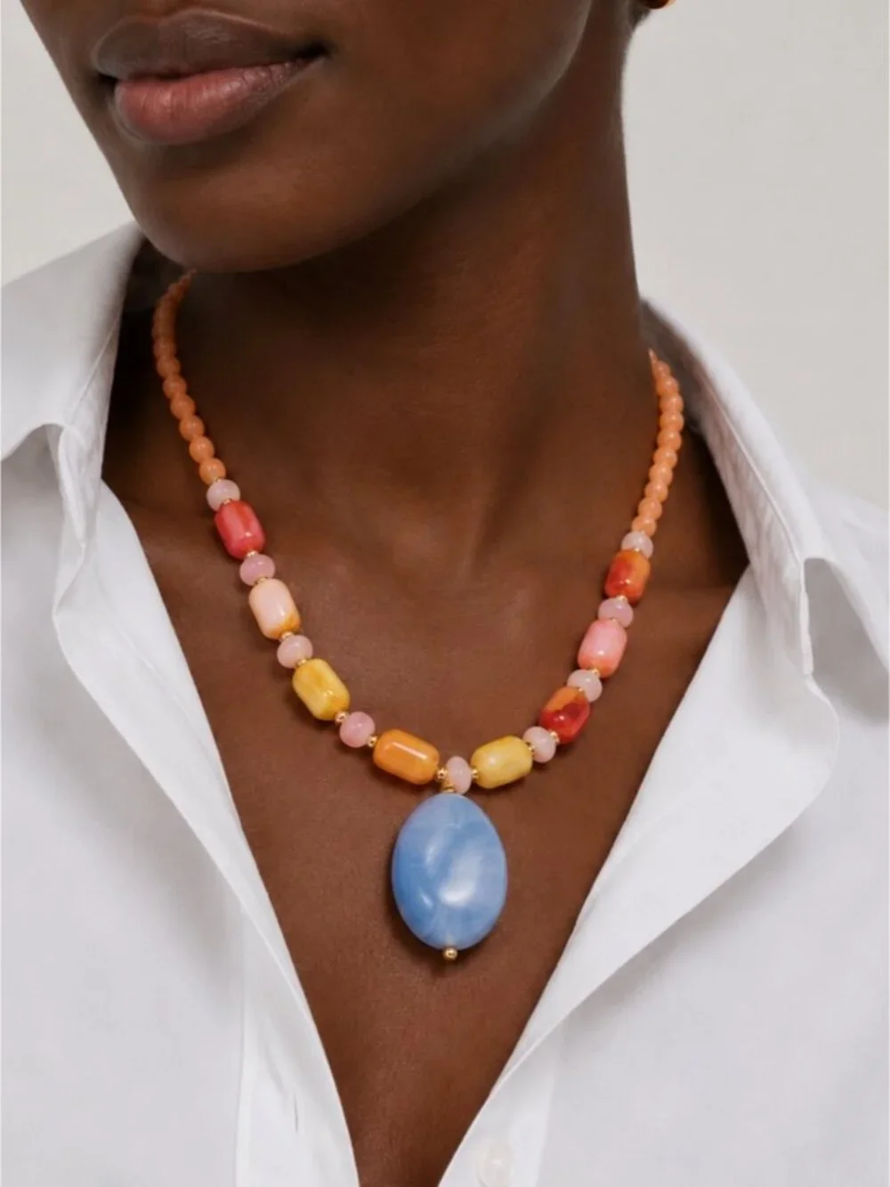 New! Colorful Beaded Dopamine Necklace NWOT 5014